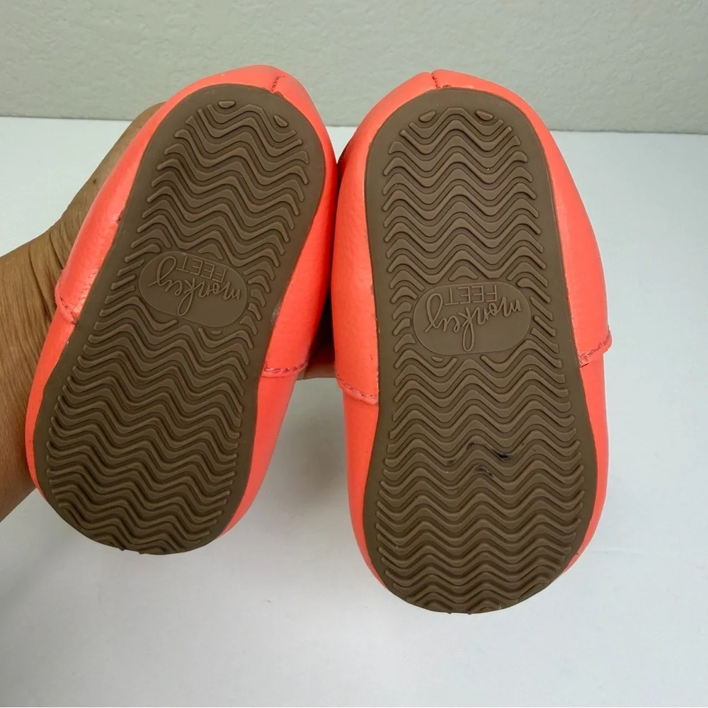 Monkey Feet Baby Leather Moccasins With Bow Shoes Size 12-18 Months